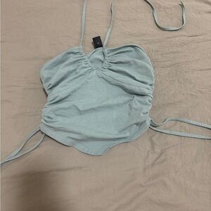 SHEIN Green Ruched Tie Front Camisole